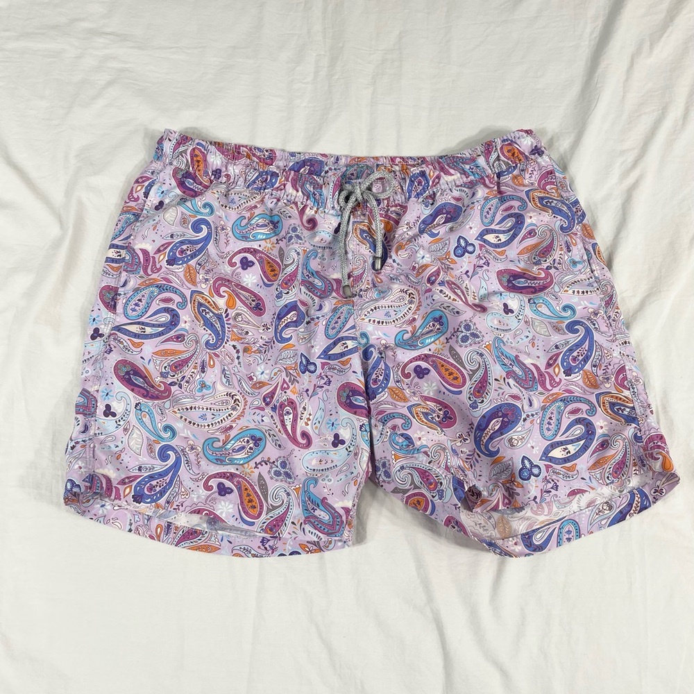 Bluemint Mens Light Purple Overprint Swin Shorts..See Measurements.